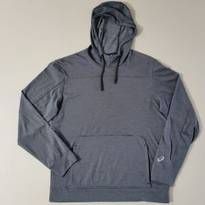 Asics Men's Black Long Sleeve Hooded Performance Pullover Shirt